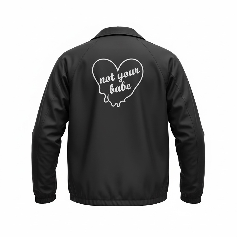 Black Utility Jacket with Heart Design